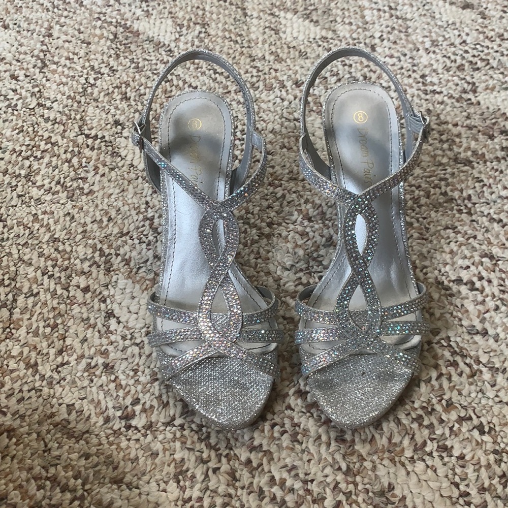 Silver wedding shoes